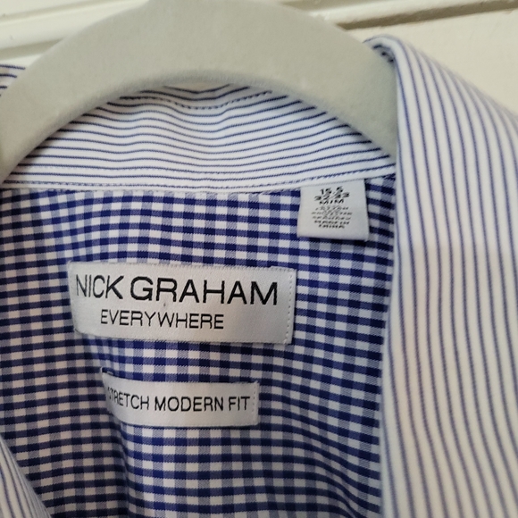 NICK GRAHAM Everywhere Men's Stretch Modern Fit Long Sleeve Button Down Shirt - Picture 3 of 4